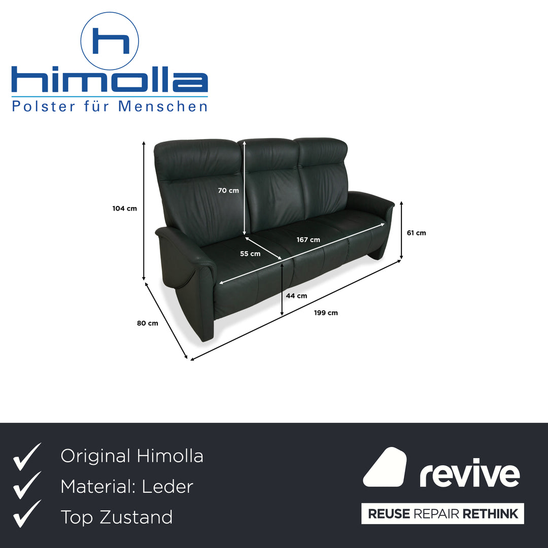 Himolla Cumuly Leder Dreisitzer Dunkelgrün Sofa Couch