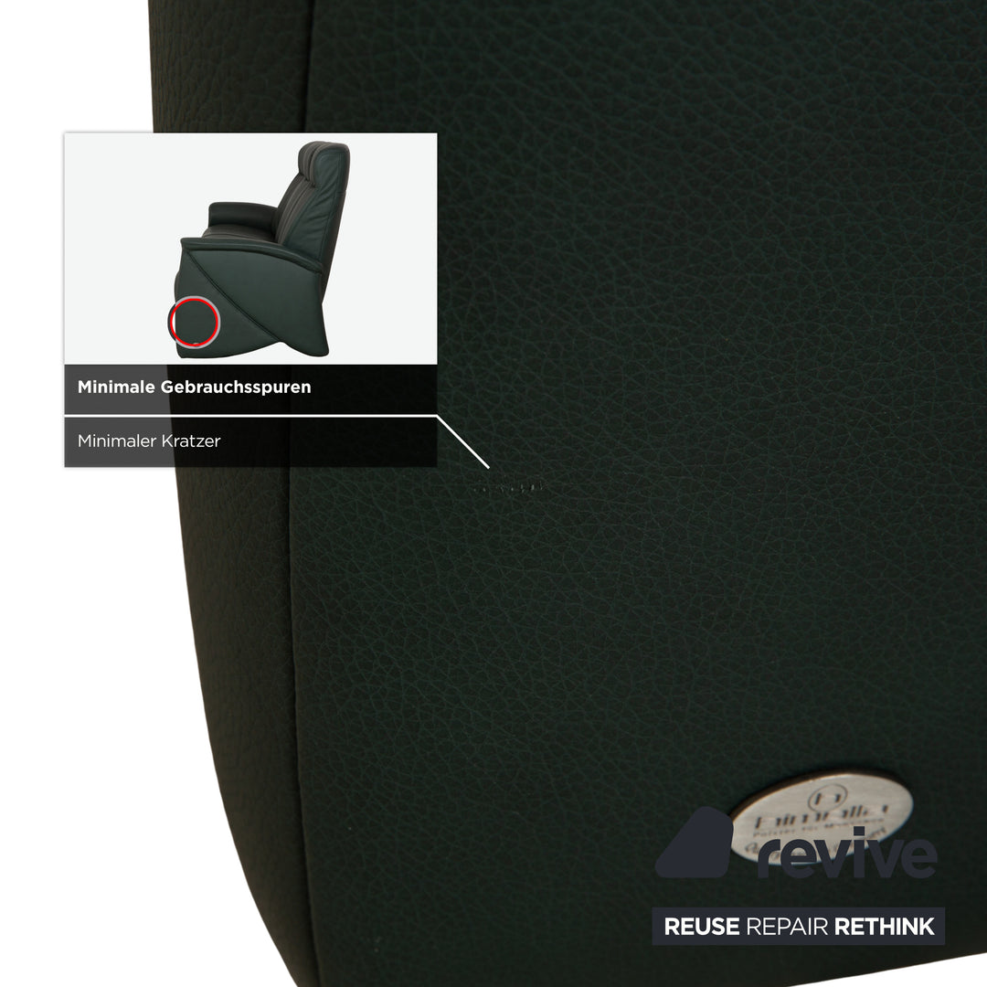 Himolla Cumuly Leder Dreisitzer Dunkelgrün Sofa Couch