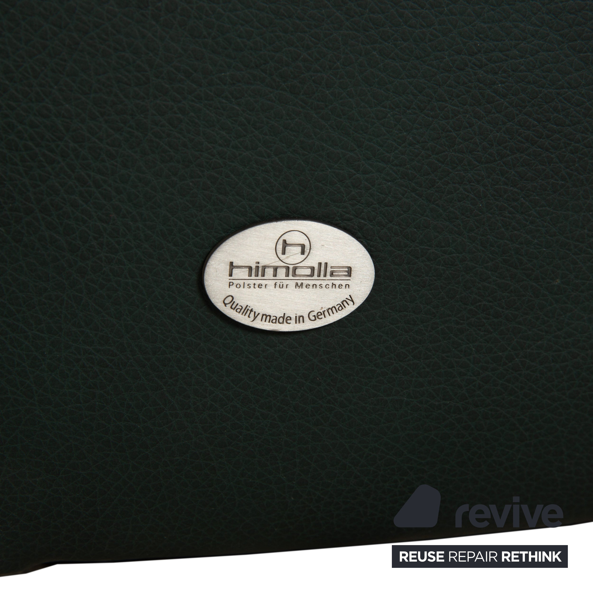 Canapé trois places en cuir vert foncé Himolla Cumuly