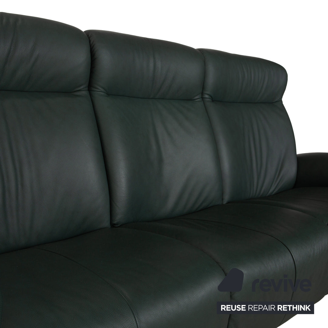 Himolla Cumuly Leder Dreisitzer Dunkelgrün Sofa Couch