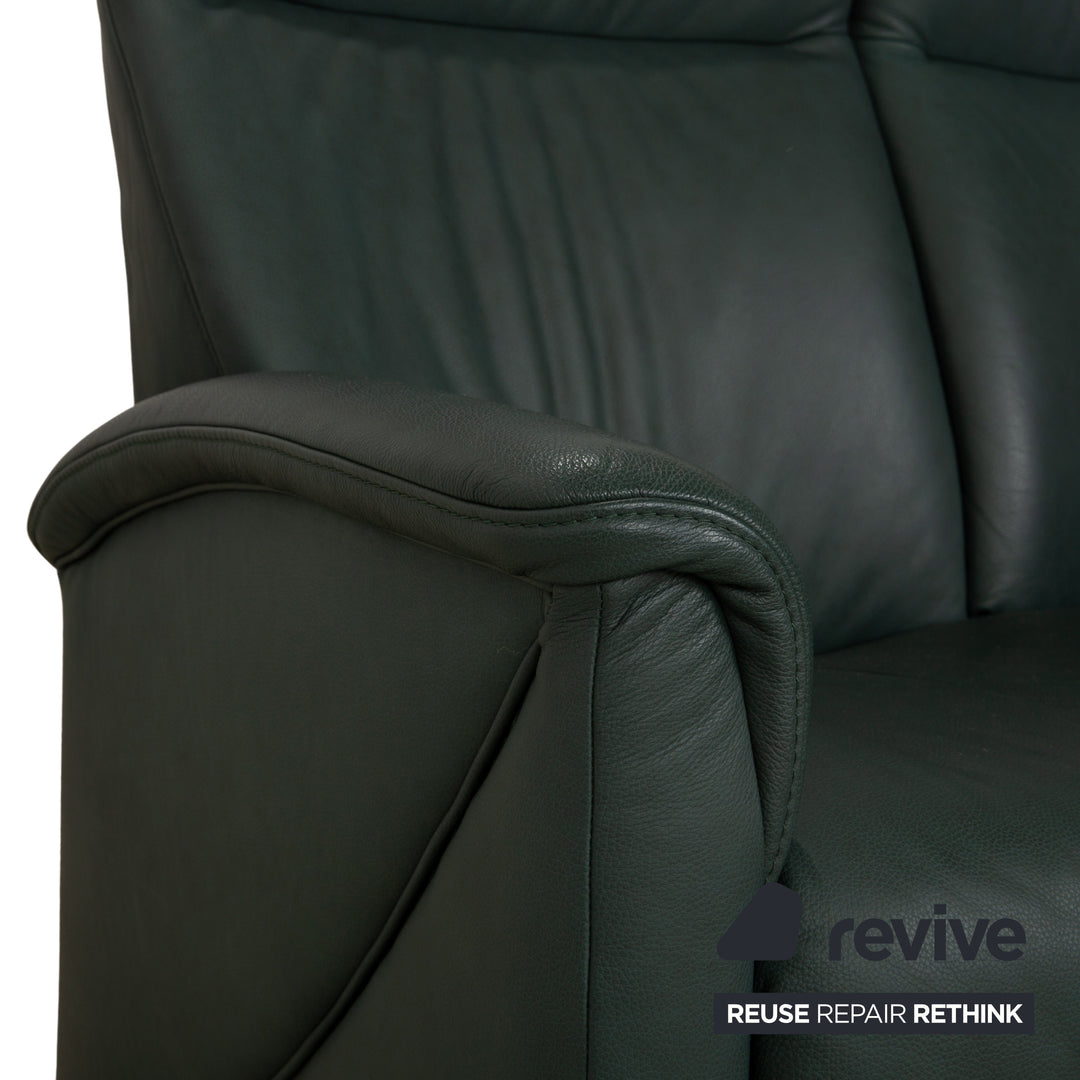 Himolla Cumuly Leder Dreisitzer Dunkelgrün Sofa Couch