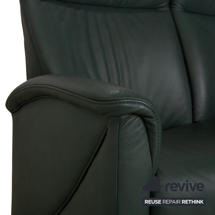 Himolla Cumuly Leder Dreisitzer Dunkelgrün Sofa Couch