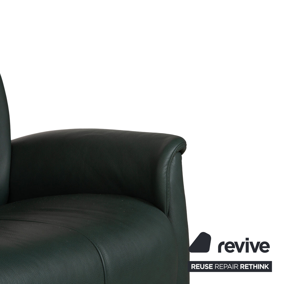 Himolla Cumuly Leder Dreisitzer Dunkelgrün Sofa Couch