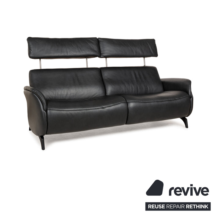 Himolla Cumuly Leder Dreisitzer Grau manuelle Funktion Sofa Couch