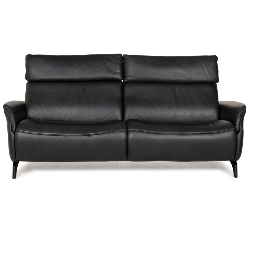 Himolla Cumuly Leather Three-Seater Grey Manual Function Sofa Couch