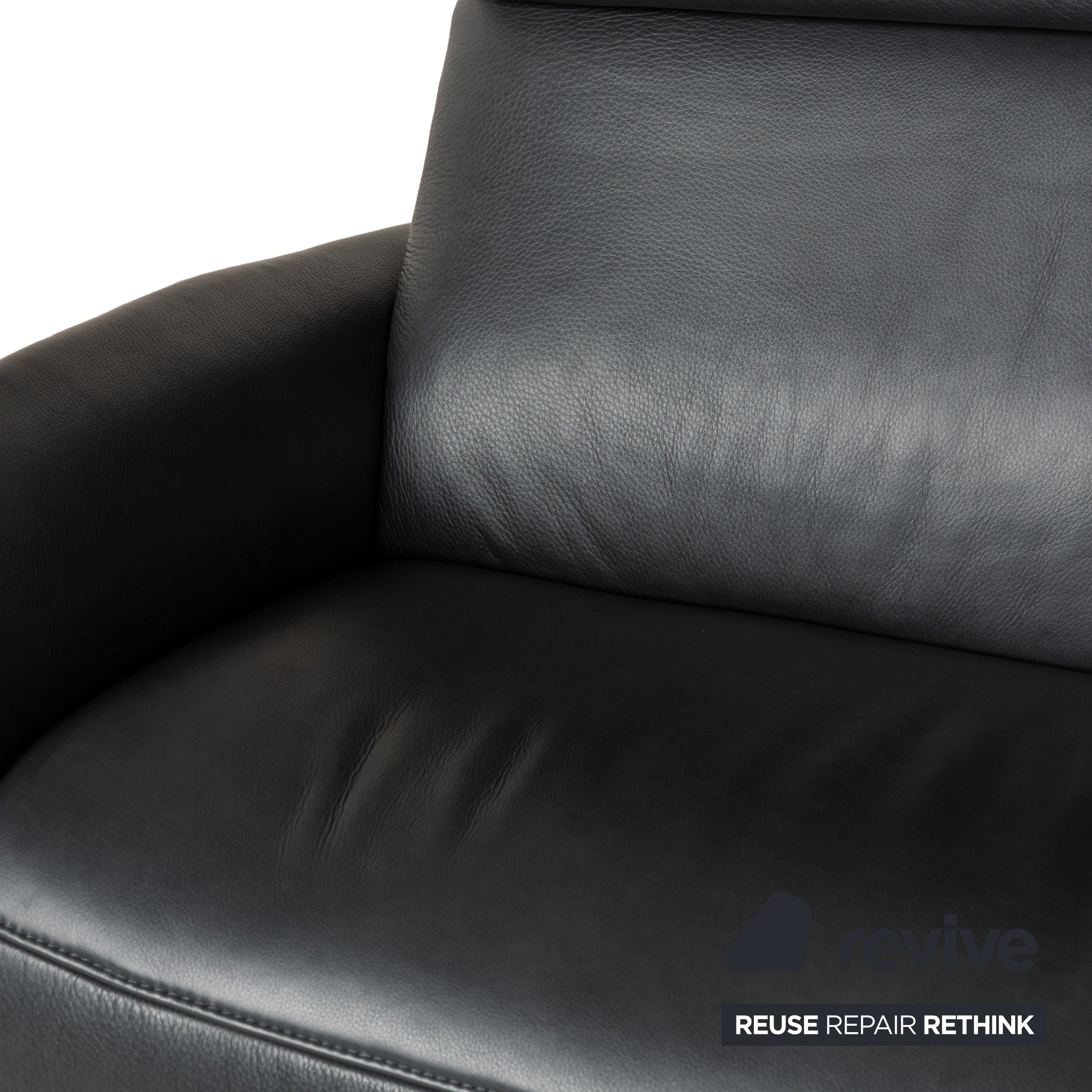 Himolla Cumuly Leather Three-Seater Grey Manual Function Sofa Couch