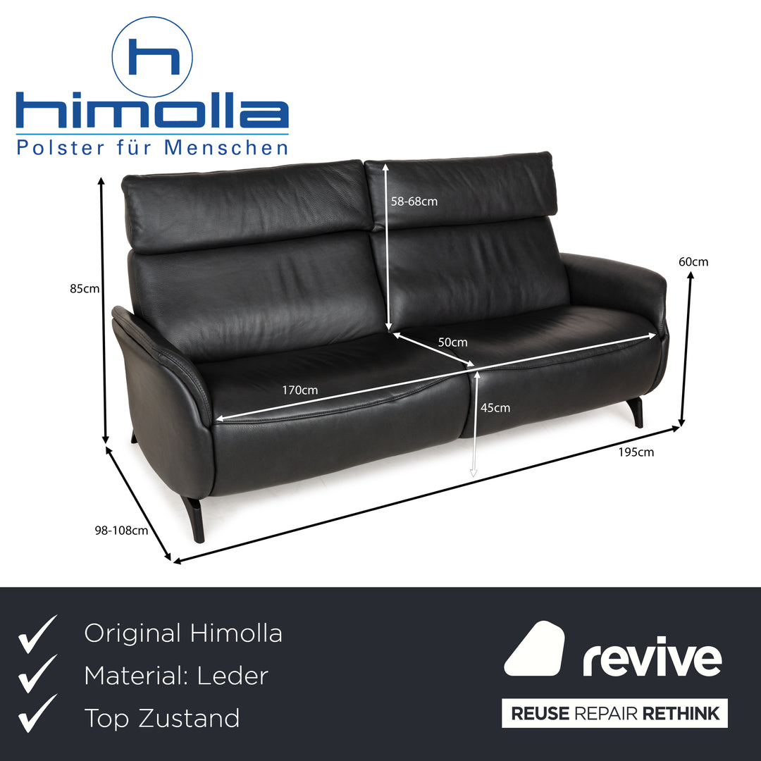 Himolla Cumuly Leder Dreisitzer Grau manuelle Funktion Sofa Couch