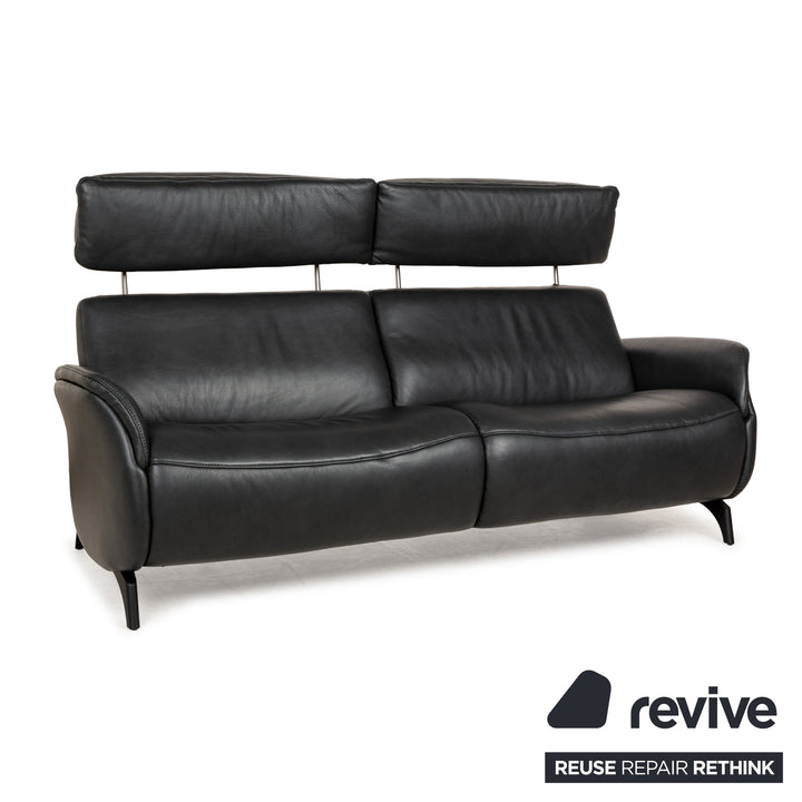 Himolla Cumuly Leder Dreisitzer Grau manuelle Funktion Sofa Couch