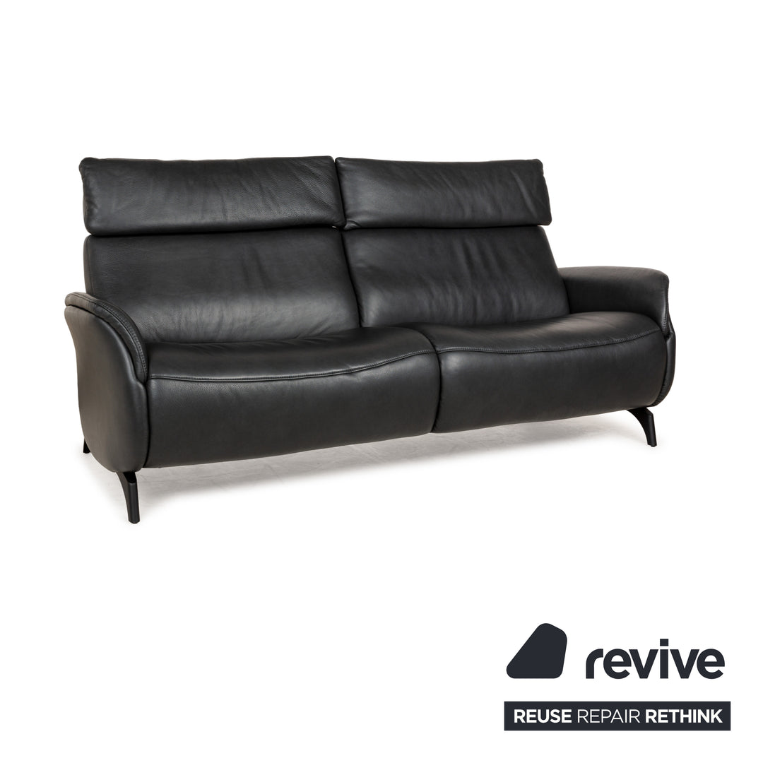 Himolla Cumuly Leder Dreisitzer Grau manuelle Funktion Sofa Couch