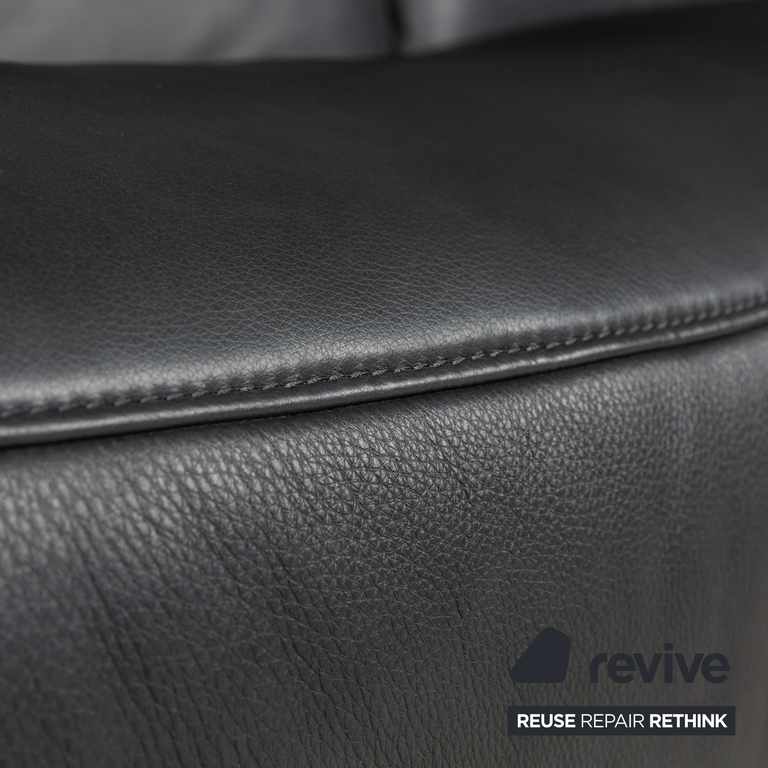 Himolla Cumuly Leather Three-Seater Grey Manual Function Sofa Couch