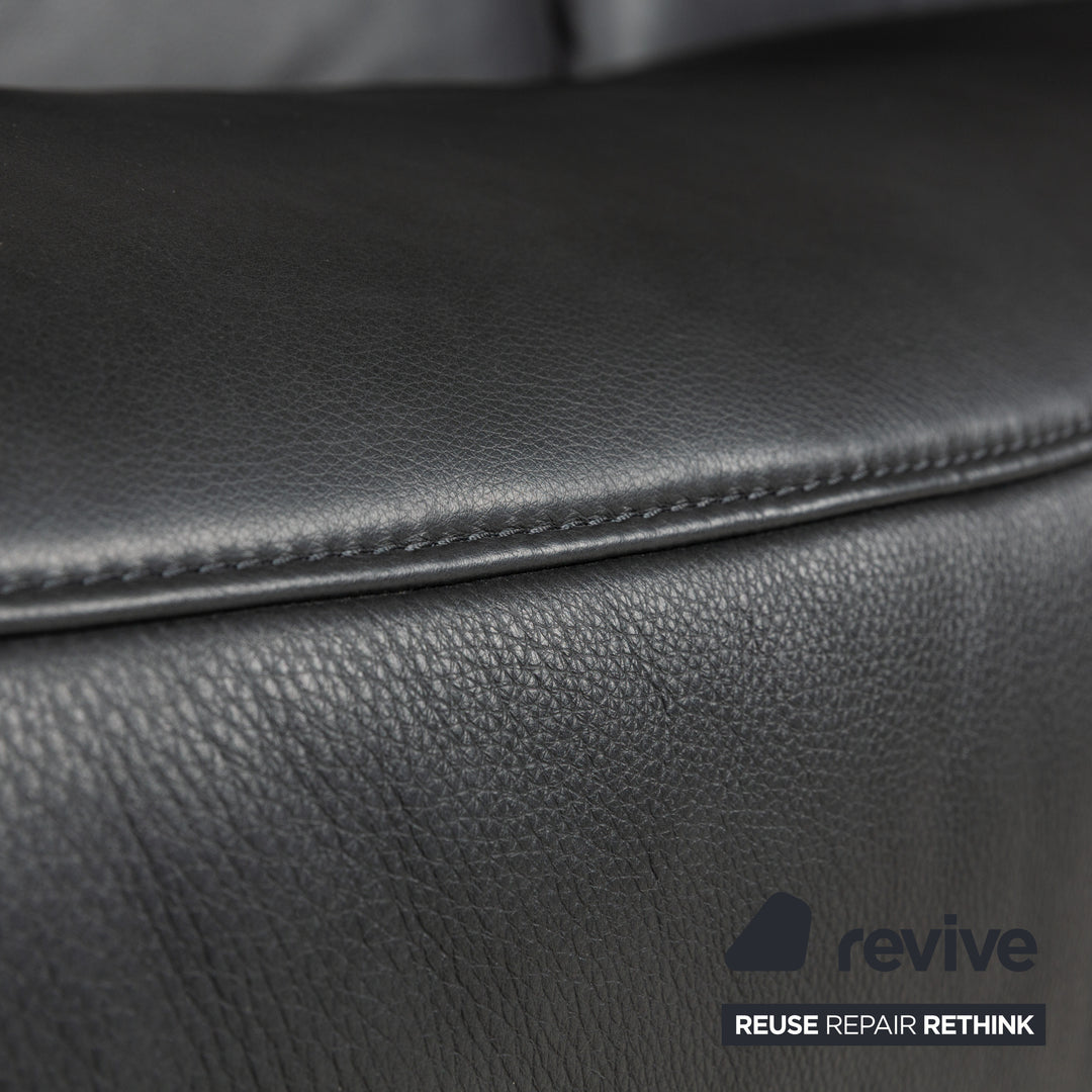 Himolla Cumuly Leder Dreisitzer Grau manuelle Funktion Sofa Couch