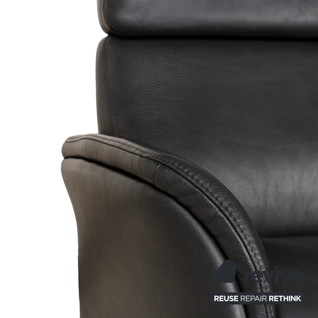 Himolla Cumuly Leder Dreisitzer Grau manuelle Funktion Sofa Couch