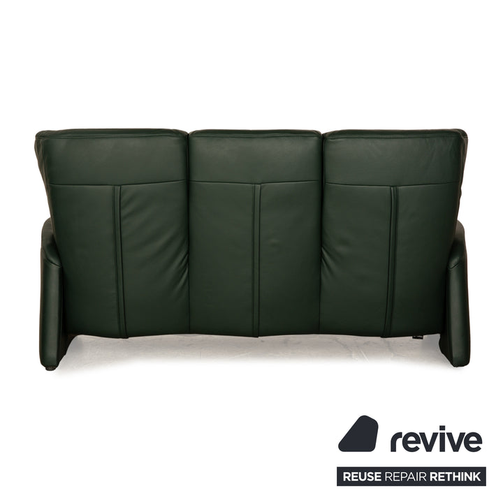Himolla Cumuly Leather Three Seater Green Dark Green Sofa Couch