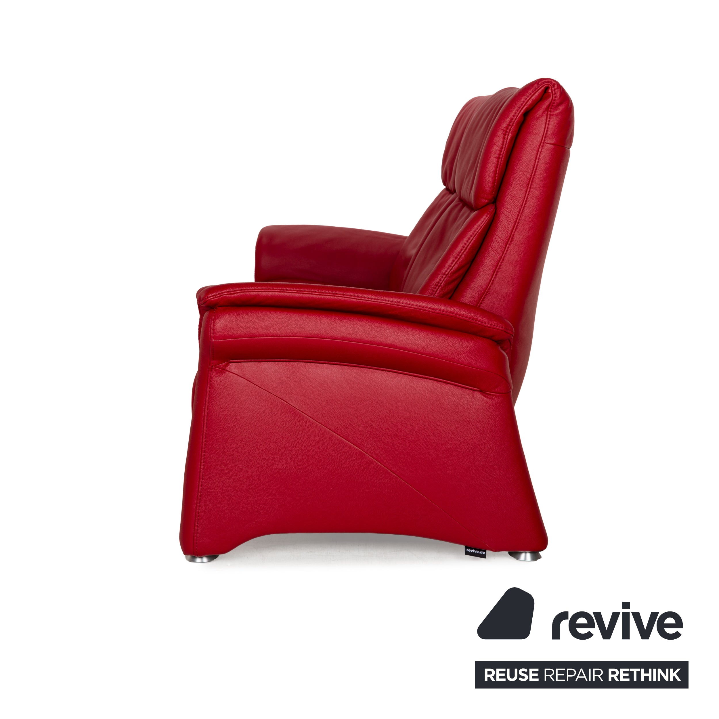 Himolla Cumuly Leather Three Seater Red Sofa Couch