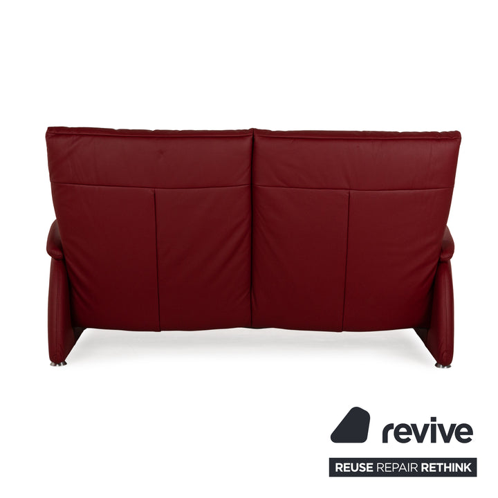 Himolla Cumuly Leather Three Seater Red Sofa Couch