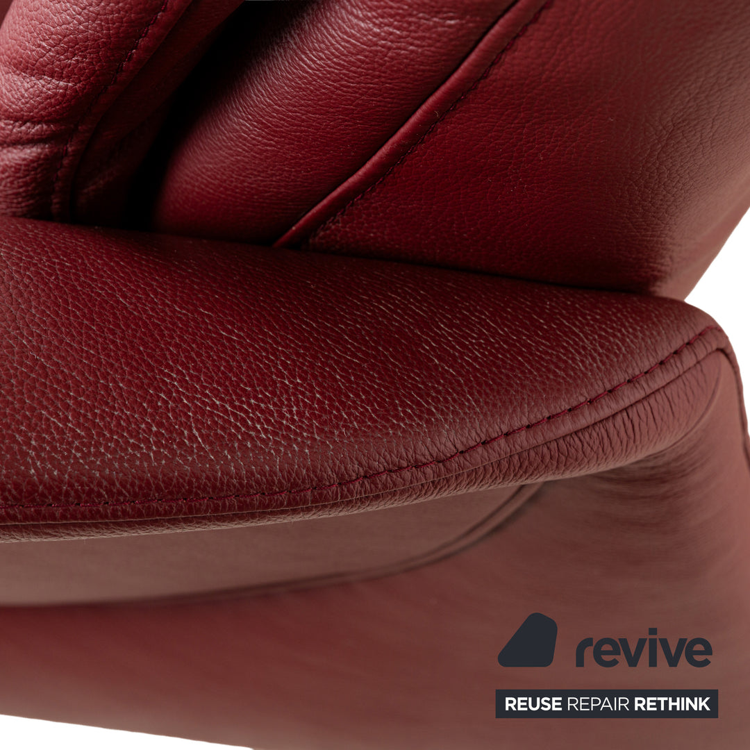Himolla Cumuly Leder Dreisitzer Rot Dunkelrot Sofa Couch