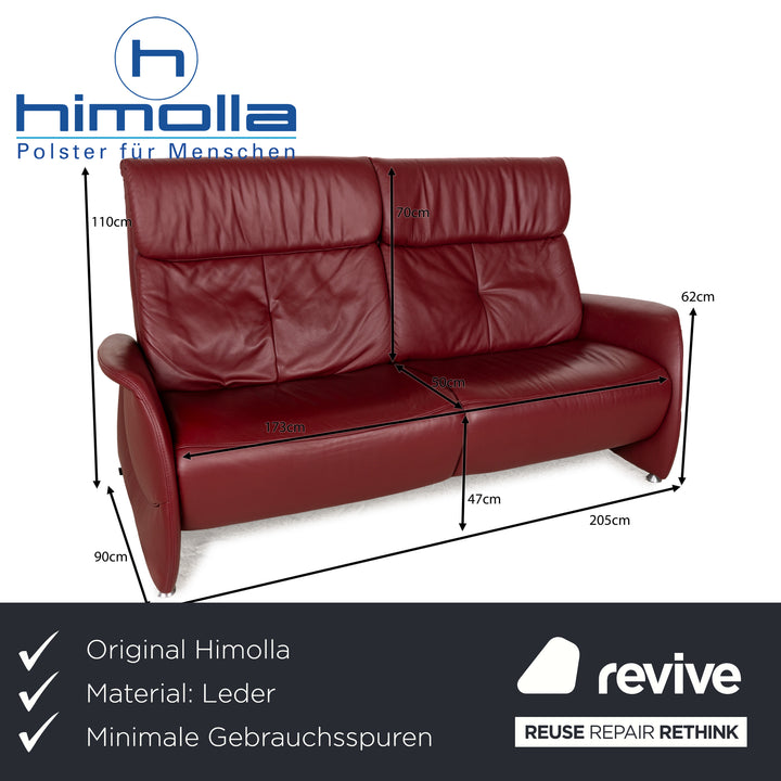 Himolla Cumuly Leder Dreisitzer Rot Dunkelrot Sofa Couch