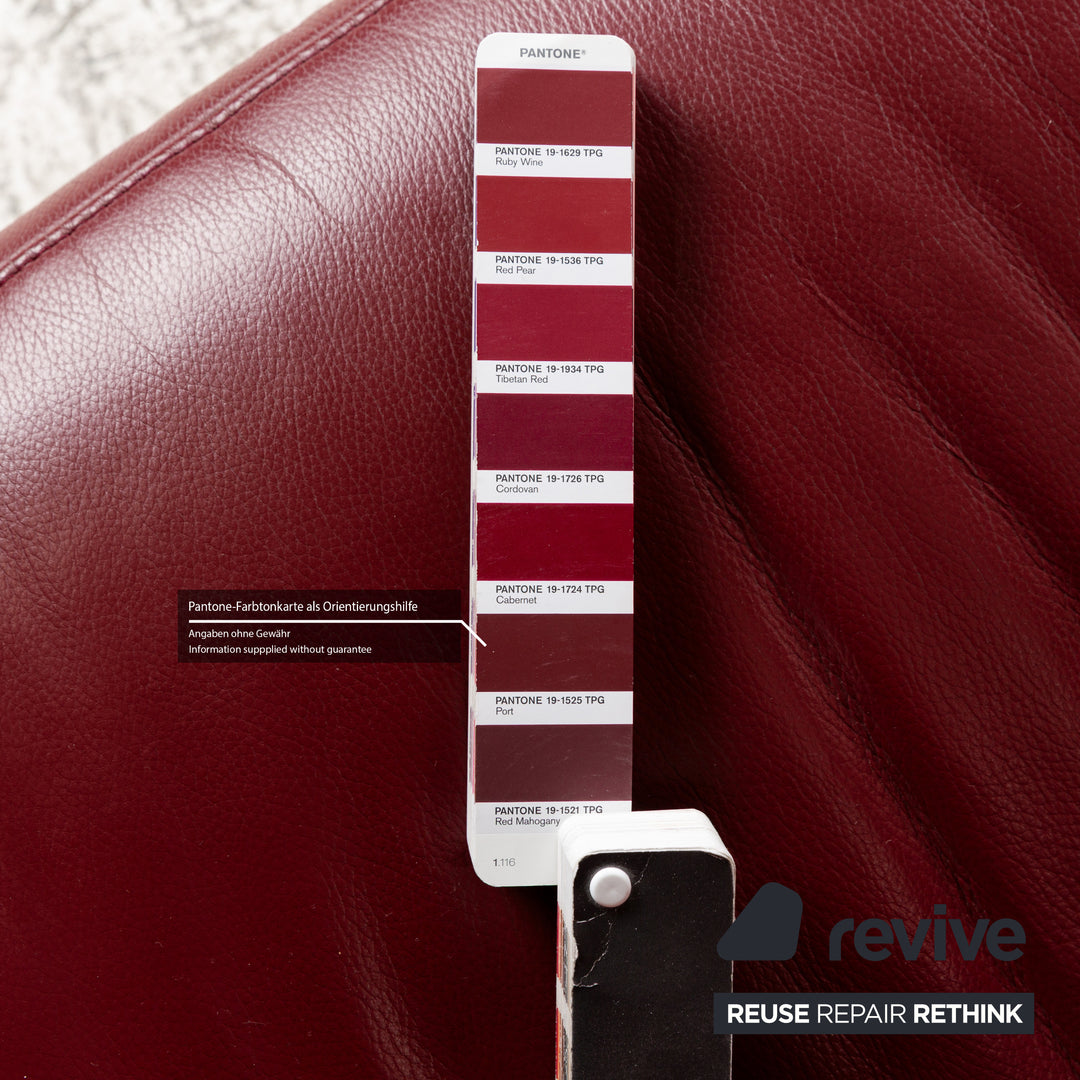 Himolla Cumuly Leder Dreisitzer Rot Dunkelrot Sofa Couch