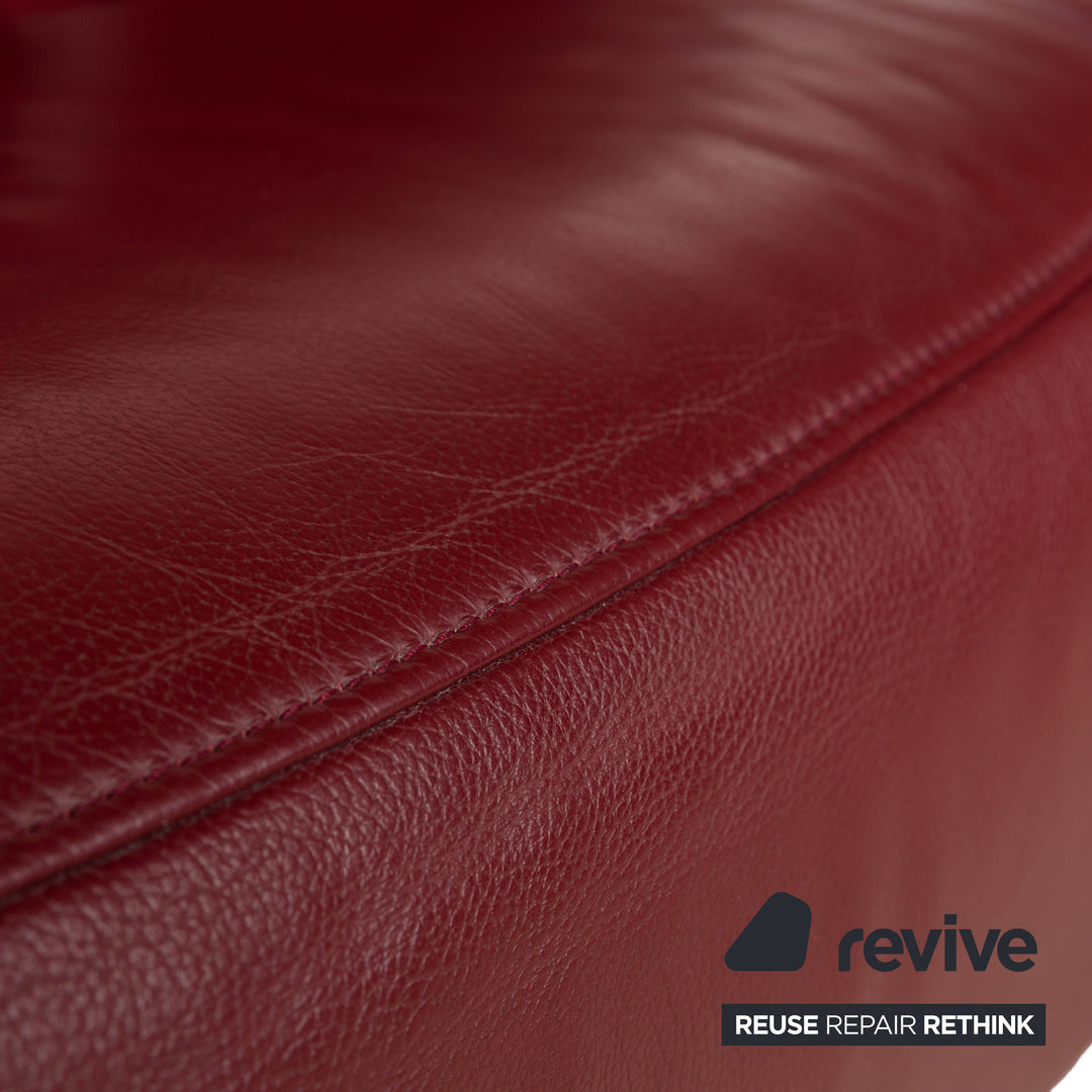 Himolla Cumuly Leder Dreisitzer Rot Dunkelrot Sofa Couch