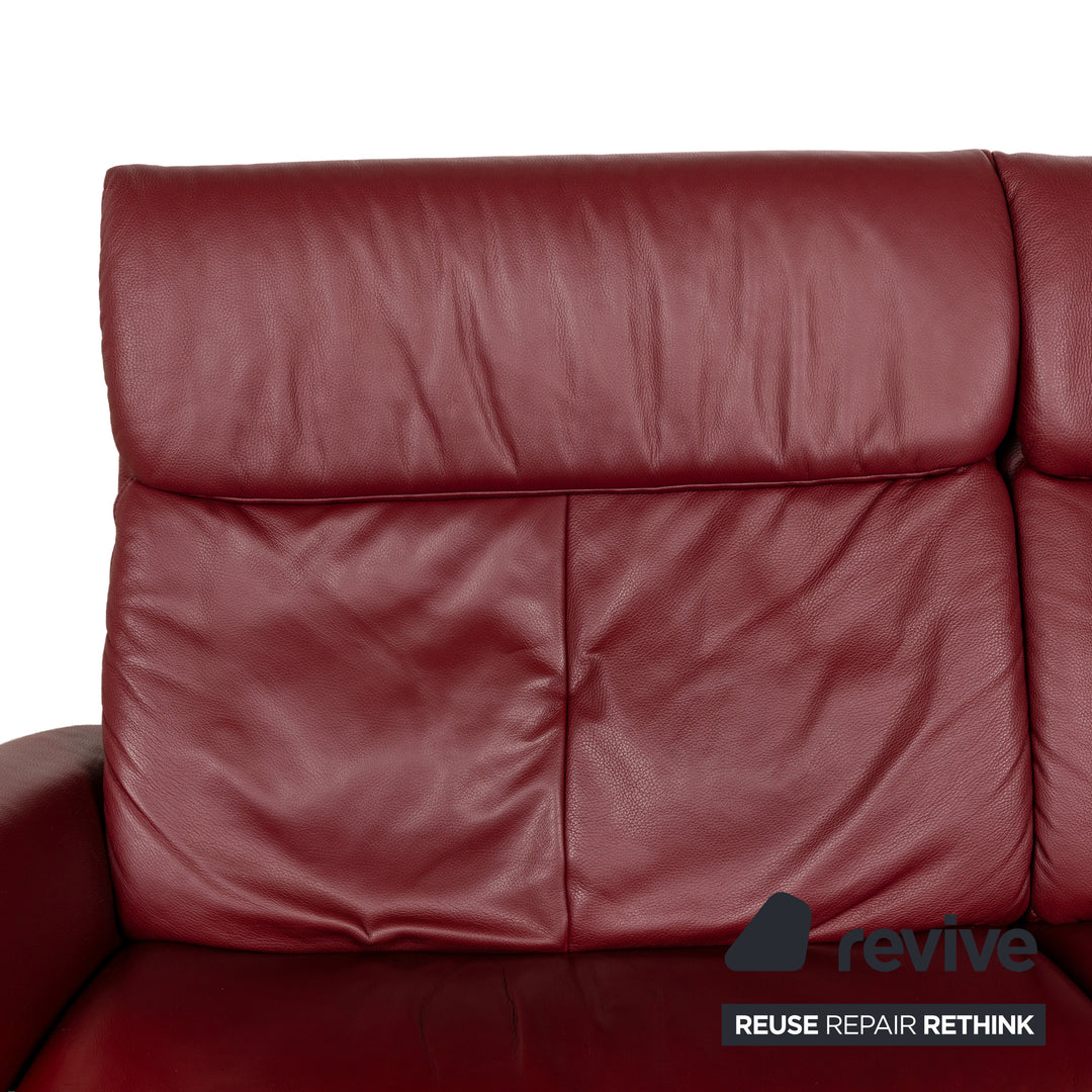Himolla Cumuly Leder Dreisitzer Rot Dunkelrot Sofa Couch