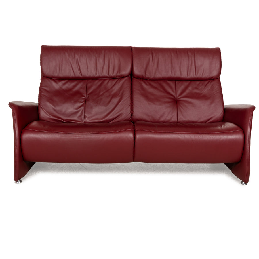 Himolla Cumuly Leder Dreisitzer Rot Dunkelrot Sofa Couch