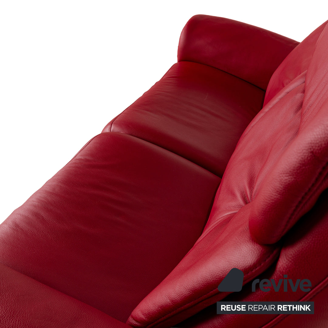 Himolla Cumuly Leder Dreisitzer Rot Sofa Couch