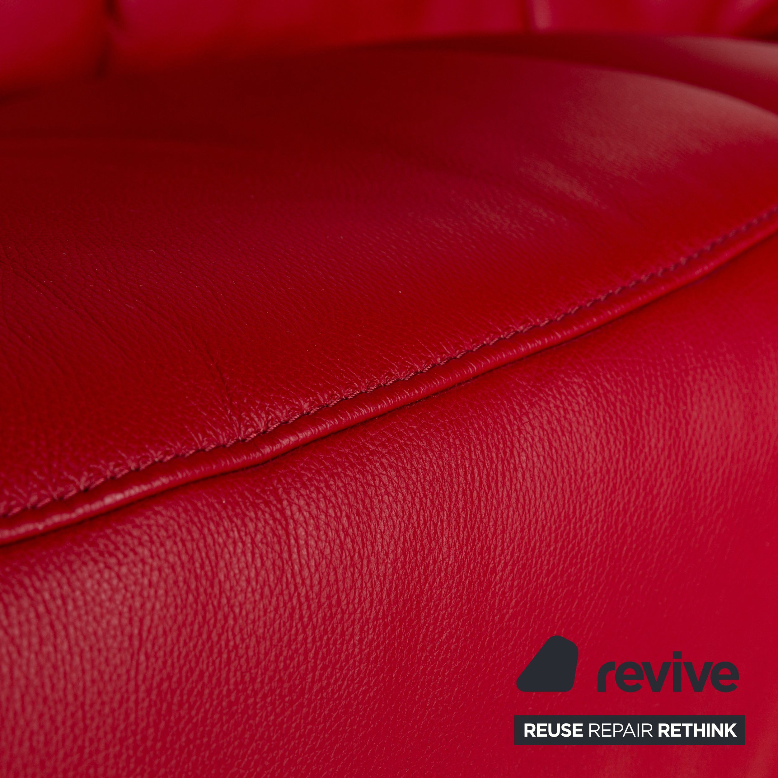 Himolla Cumuly Leather Three Seater Red Sofa Couch