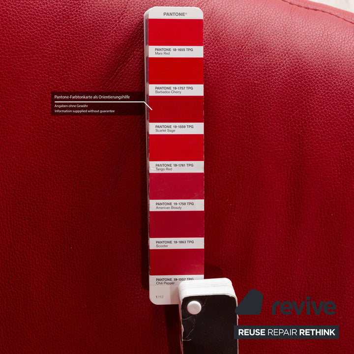 Himolla Cumuly Leder Dreisitzer Rot Sofa Couch