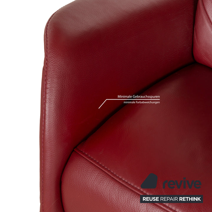 Himolla Cumuly Leder Dreisitzer Rot Dunkelrot Sofa Couch