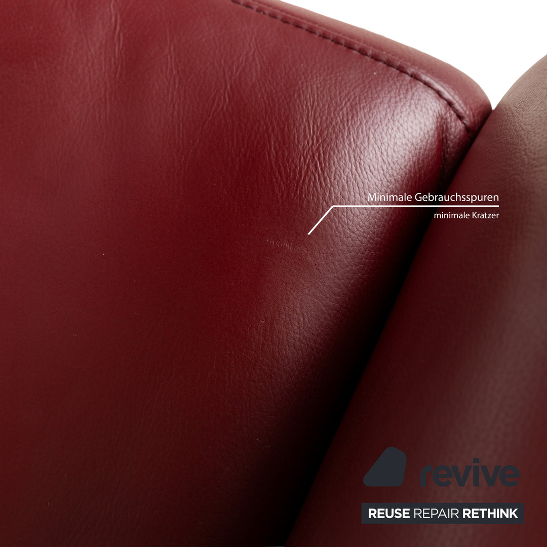 Himolla Cumuly Leder Dreisitzer Rot Dunkelrot Sofa Couch