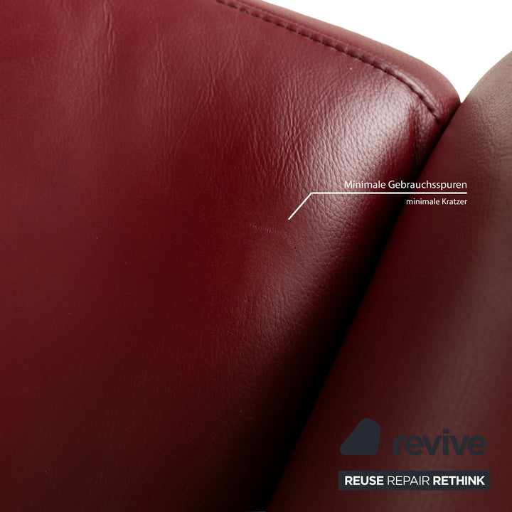 Himolla Cumuly Leder Dreisitzer Rot Dunkelrot Sofa Couch