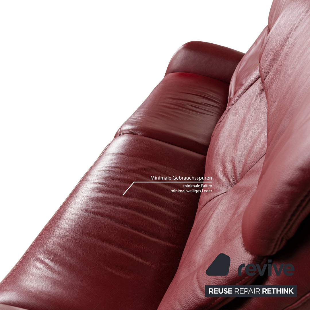 Himolla Cumuly Leder Dreisitzer Rot Dunkelrot Sofa Couch