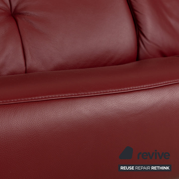 Himolla Cumuly Leder Dreisitzer Rot Sofa Couch