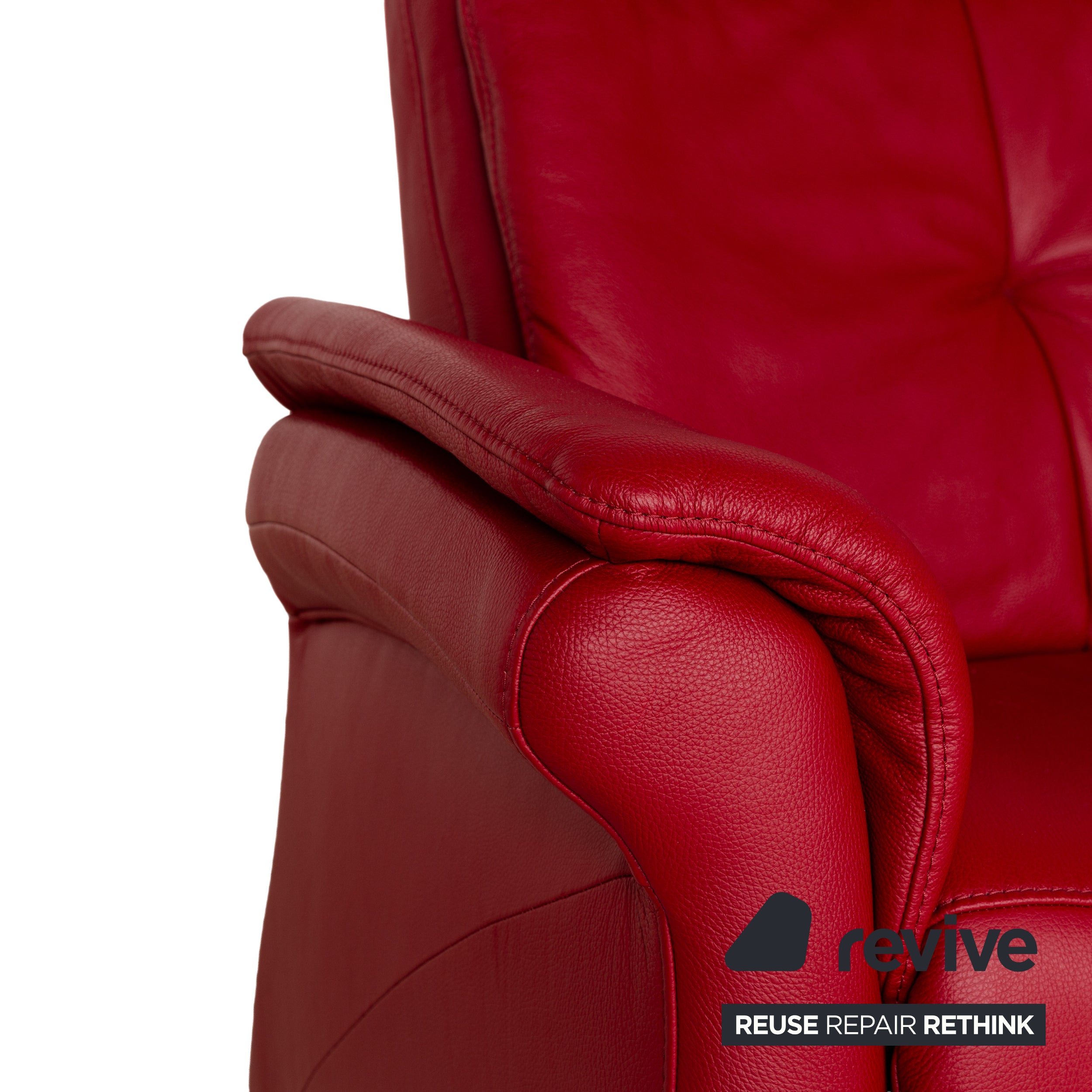 Himolla Cumuly Leather Three Seater Red Sofa Couch