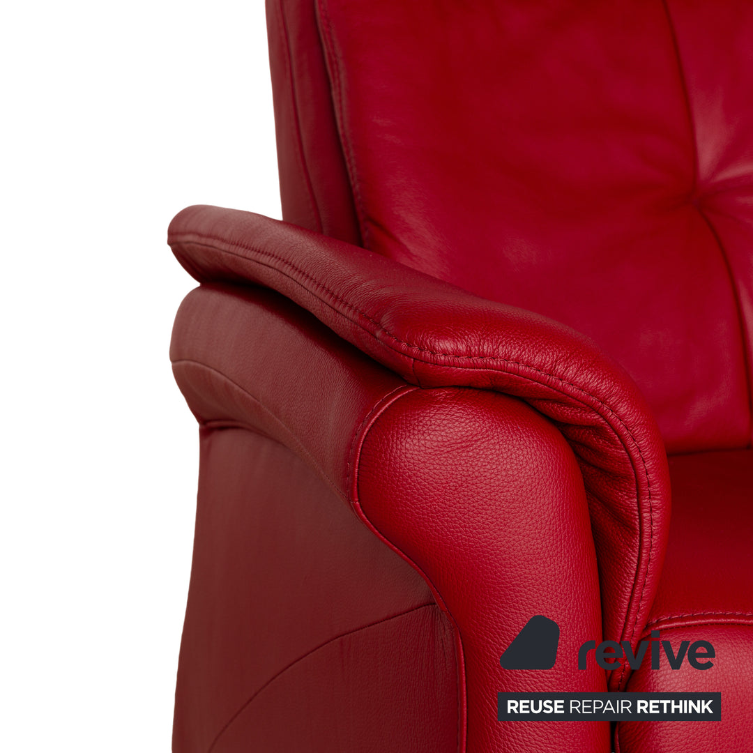 Himolla Cumuly Leder Dreisitzer Rot Sofa Couch