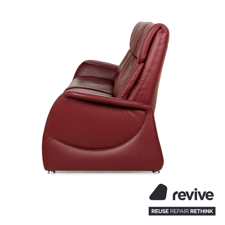 Himolla Cumuly Leder Dreisitzer Rot Dunkelrot Sofa Couch