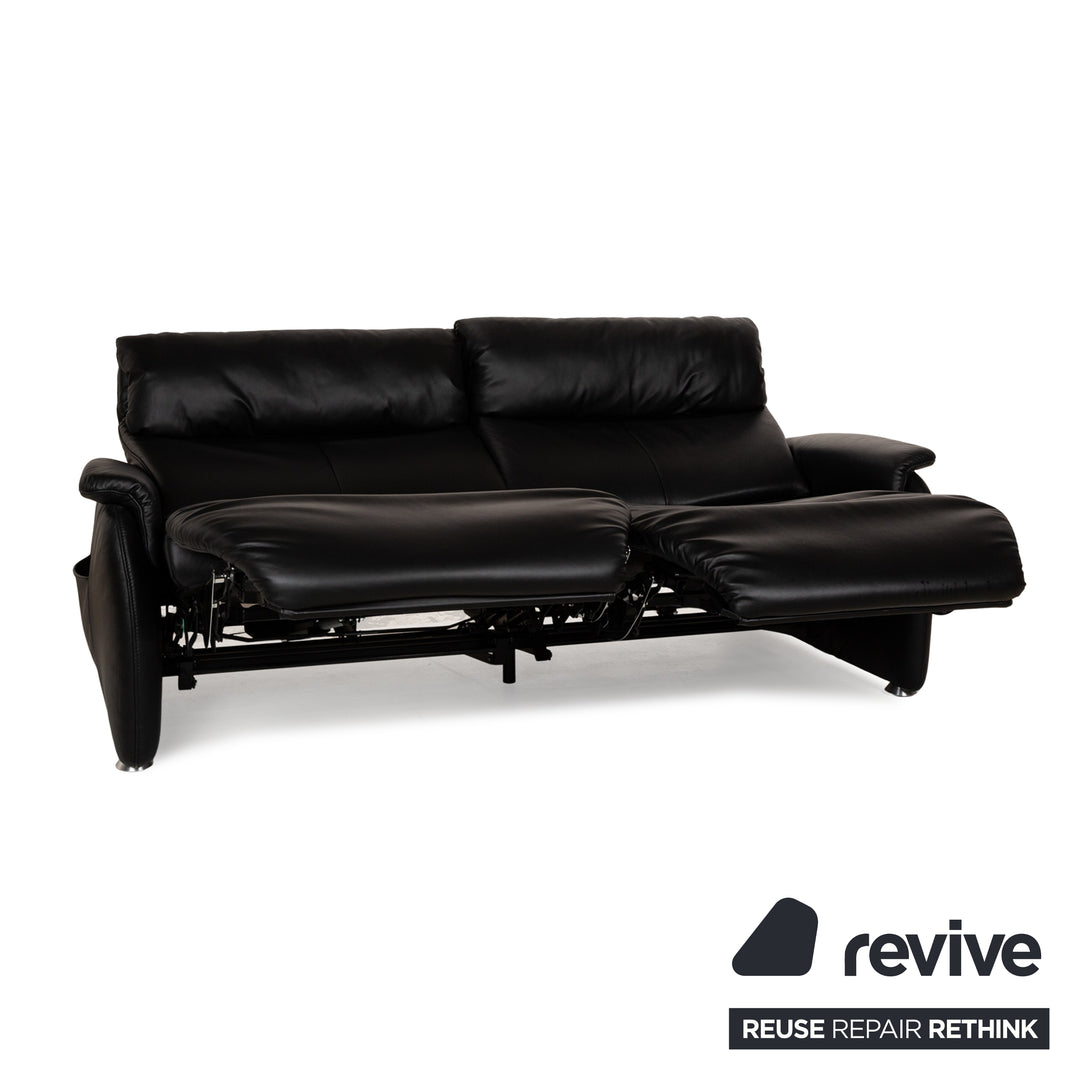 Himolla Cumuly Leder Dreisitzer Schwarz elektrische Funktion Sofa Couch