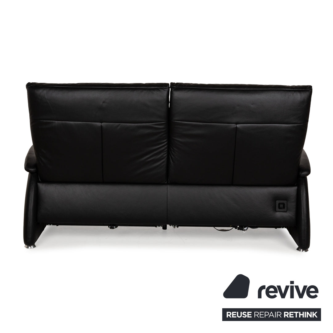 Himolla Cumuly Leder Dreisitzer Schwarz elektrische Funktion Sofa Couch