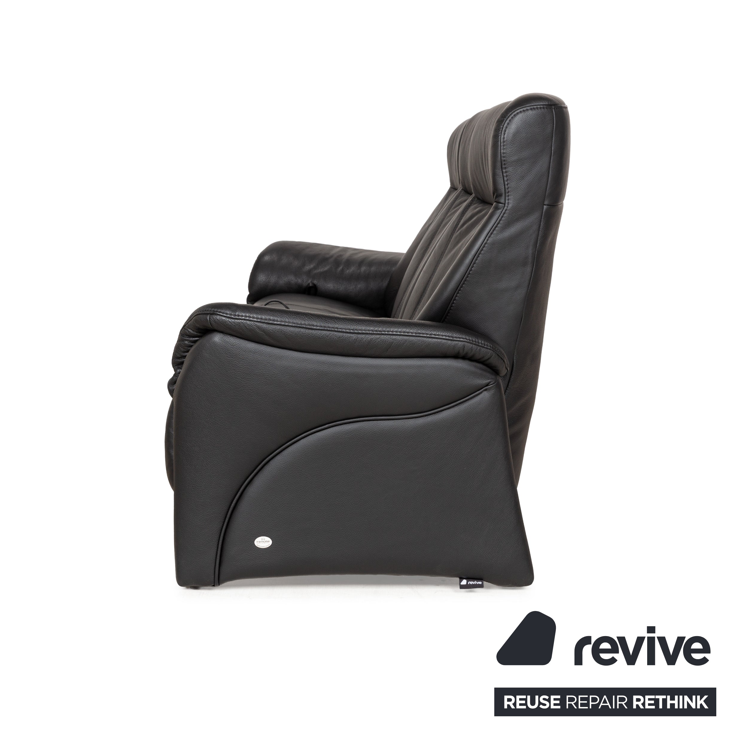 Himolla Cumuly Leather Three-Seater Black Manual Function Sofa Couch
