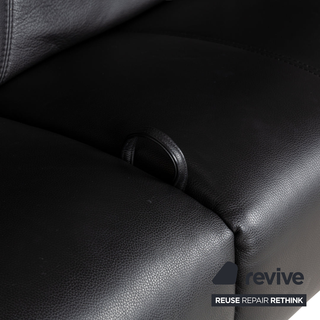 Himolla Cumuly Leder Dreisitzer Schwarz manuelle Funktion Sofa Couch