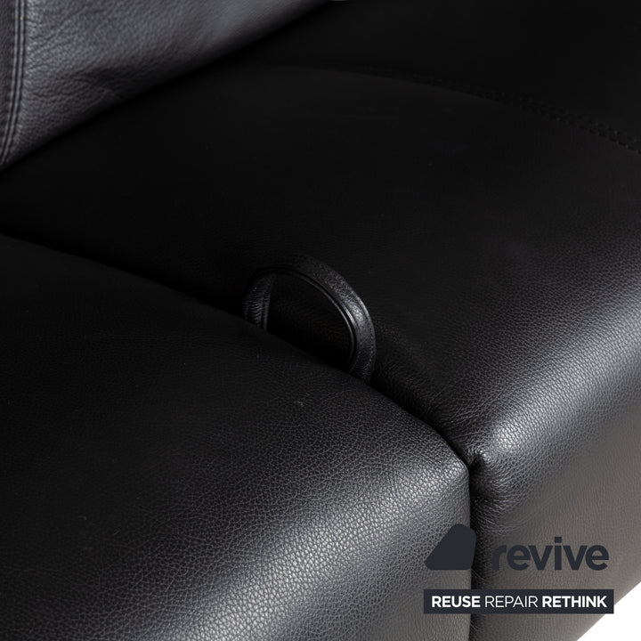 Himolla Cumuly Leder Dreisitzer Schwarz manuelle Funktion Sofa Couch