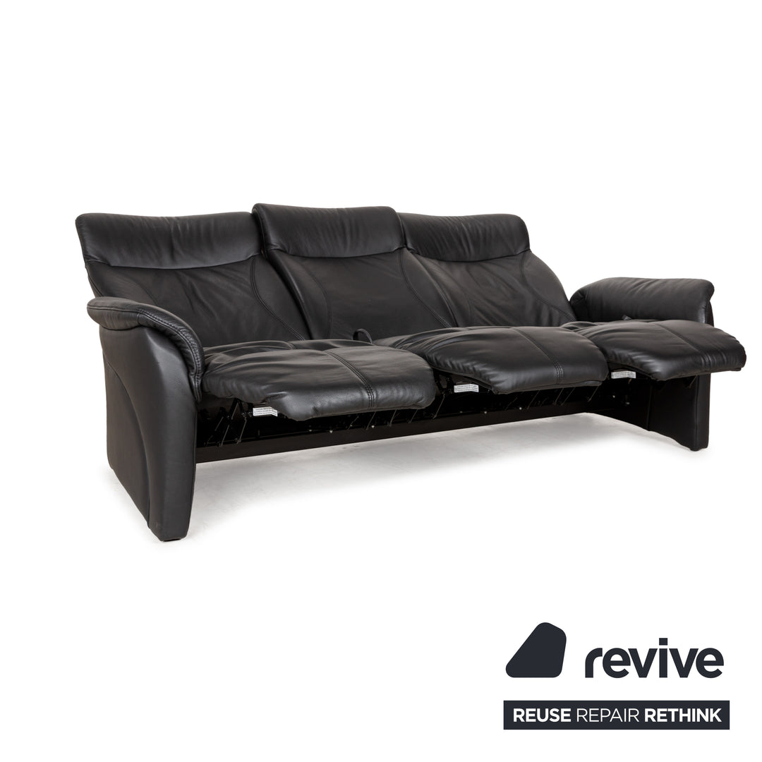 Himolla Cumuly Leder Dreisitzer Schwarz manuelle Funktion Sofa Couch