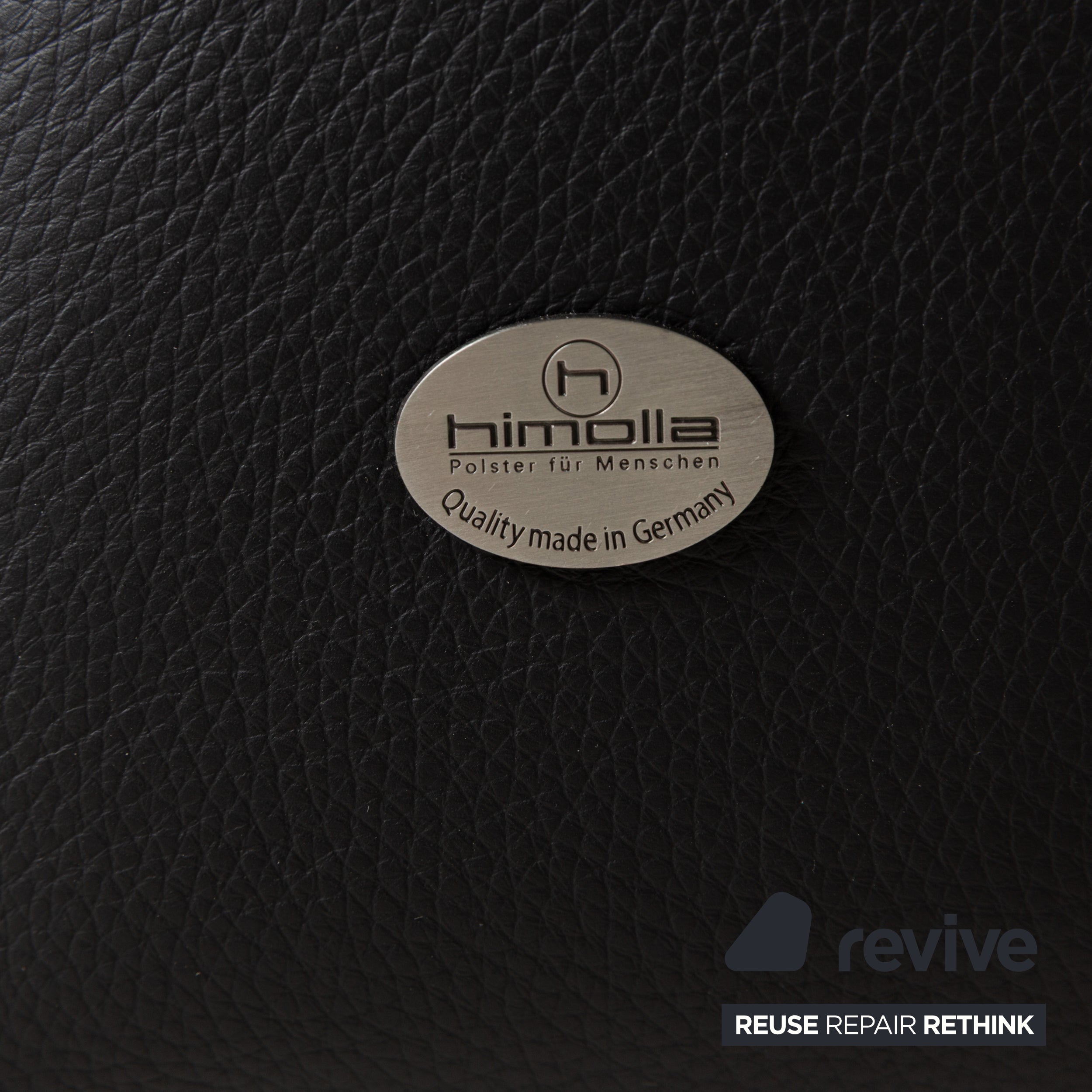 Himolla Cumuly Leather Three-Seater Black Manual Function Sofa Couch