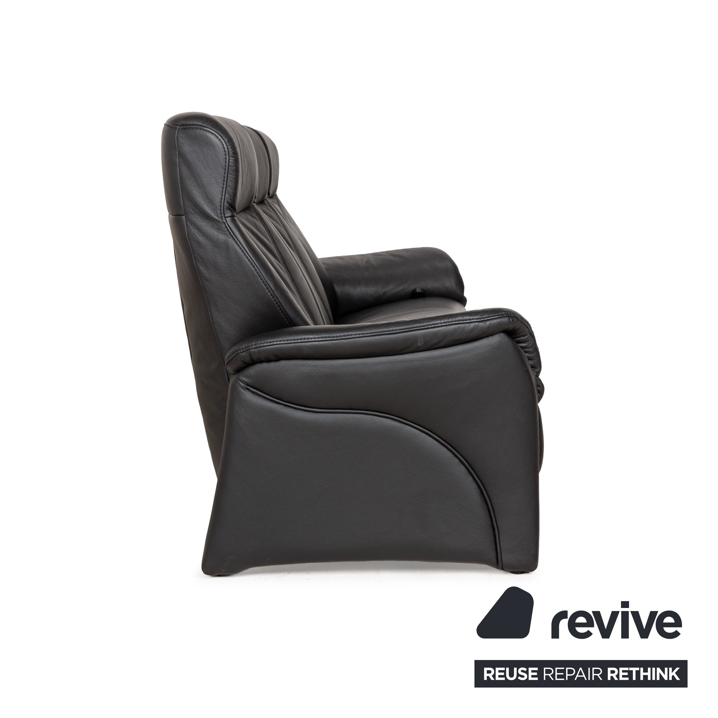 Himolla Cumuly Leather Three-Seater Black Manual Function Sofa Couch