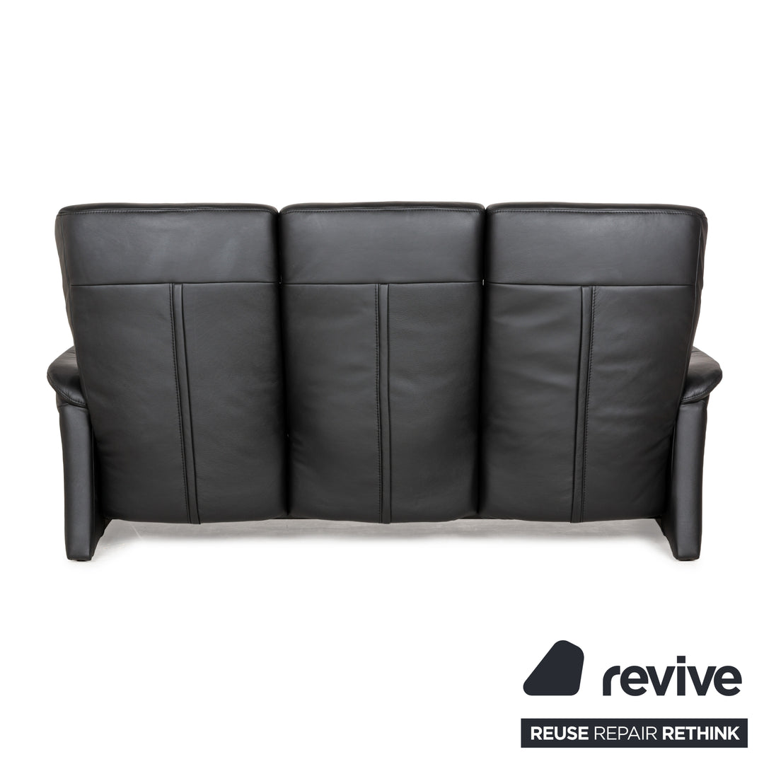 Himolla Cumuly Leder Dreisitzer Schwarz manuelle Funktion Sofa Couch