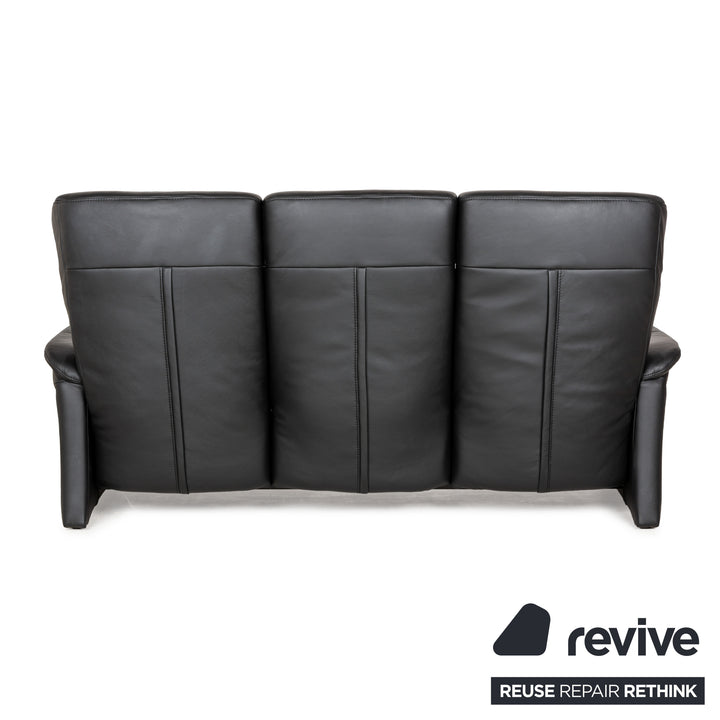 Himolla Cumuly Leder Dreisitzer Schwarz manuelle Funktion Sofa Couch