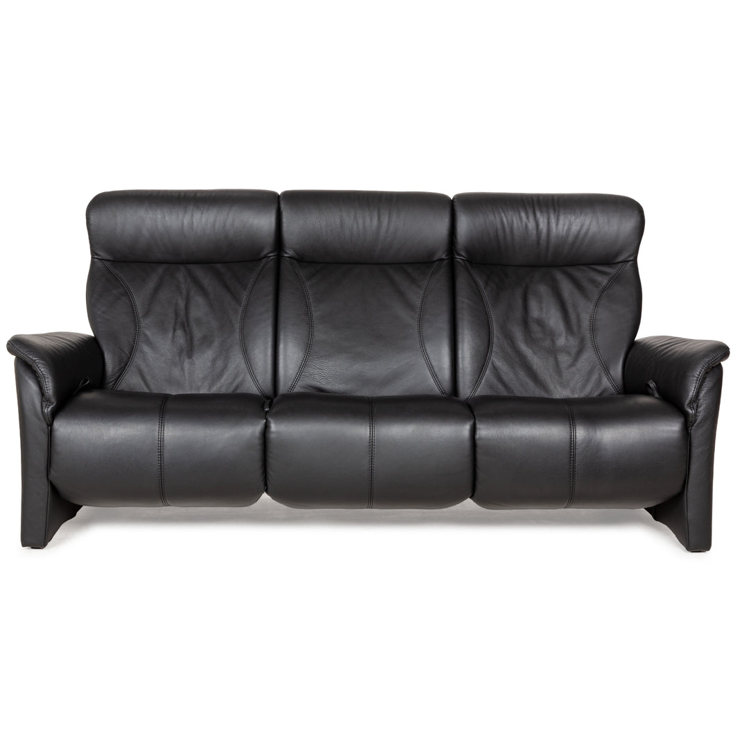 Himolla Cumuly Leder Dreisitzer Schwarz manuelle Funktion Sofa Couch
