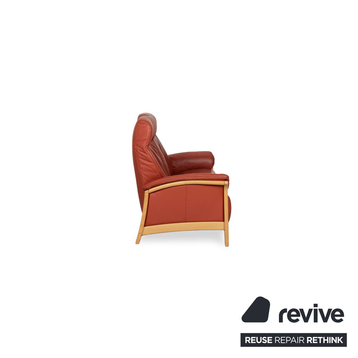 Himolla Cumuly Leather Three-Seater Two-Seater Armchair Brown Brown-Red Sofa Couch Manual Function