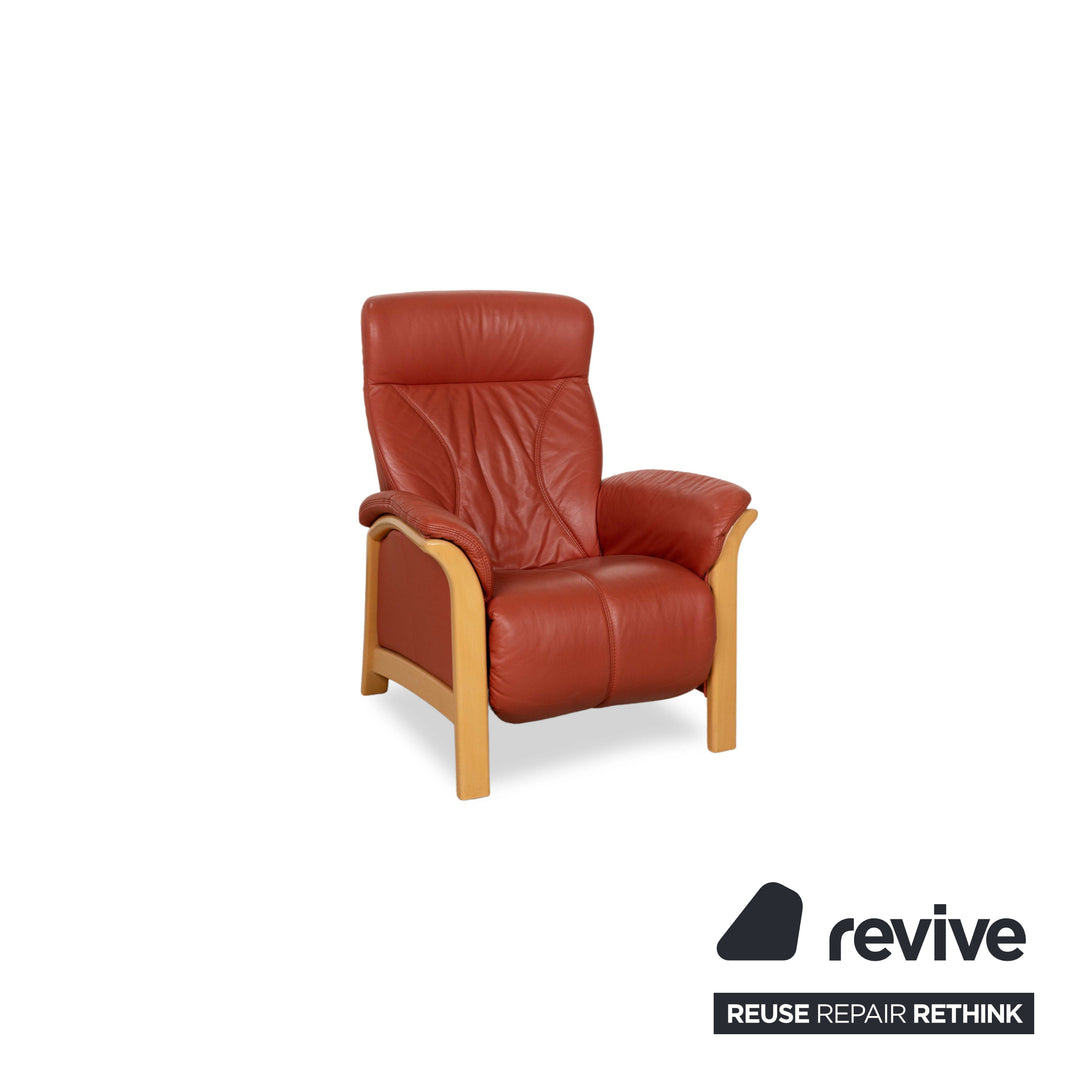 Himolla Cumuly cuir trois places deux places fauteuil marron marron rouge canapé canapé fonction manuelle