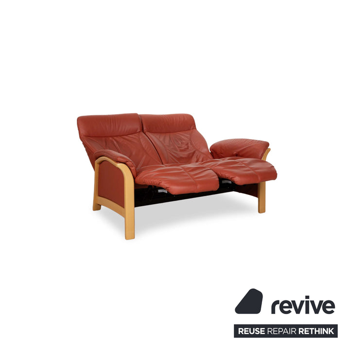 Himolla Cumuly Leather Three-Seater Two-Seater Armchair Brown Brown-Red Sofa Couch Manual Function